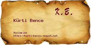 Kürti Bence névjegykártya